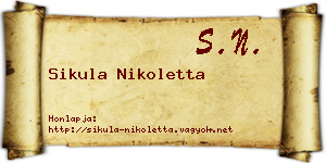 Sikula Nikoletta névjegykártya