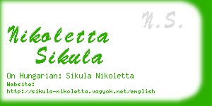 nikoletta sikula business card